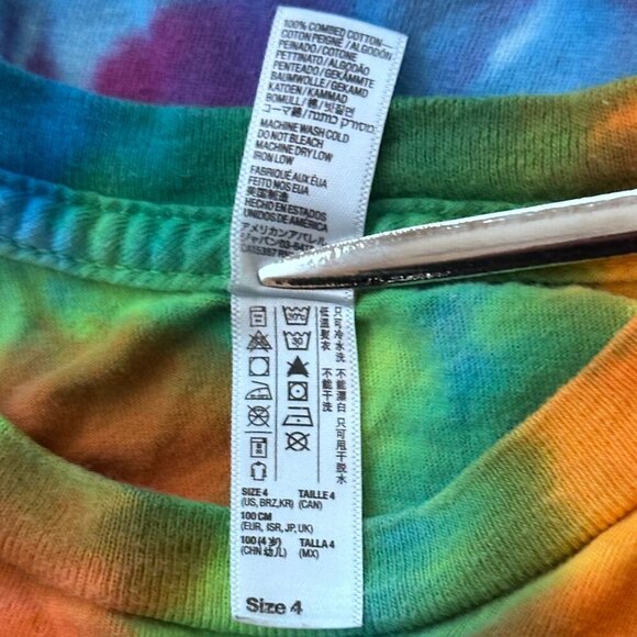 Ben and Jerrys Tie Dye Shirt American Apparel Multicolor Unisex Youth Size 4 - Picture 8 of 14